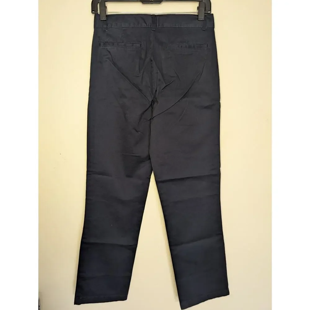 Children's Place Boys Bottoms, Navy Adjustable Waist Flat Front Chino Pants, 12